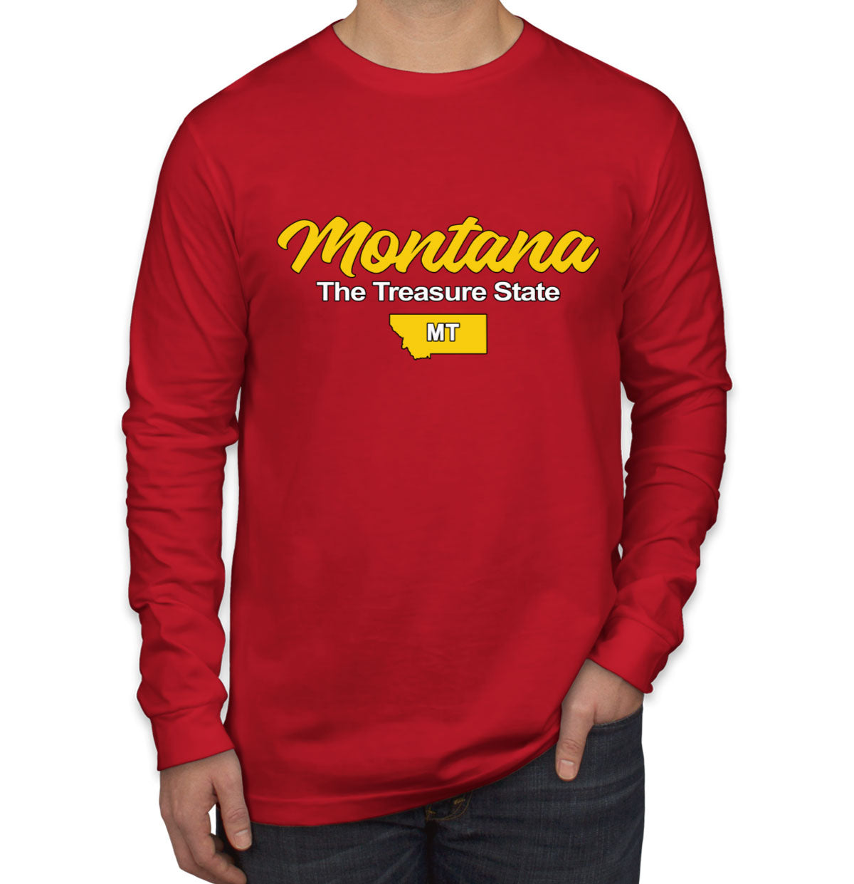 Montana The Treasure State Men's Long Sleeve Shirt