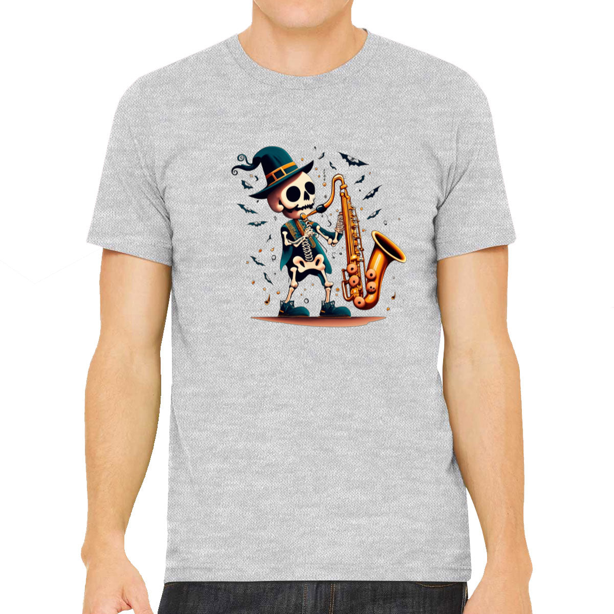 Skeleton Playing Saxophone Men's T-shirt