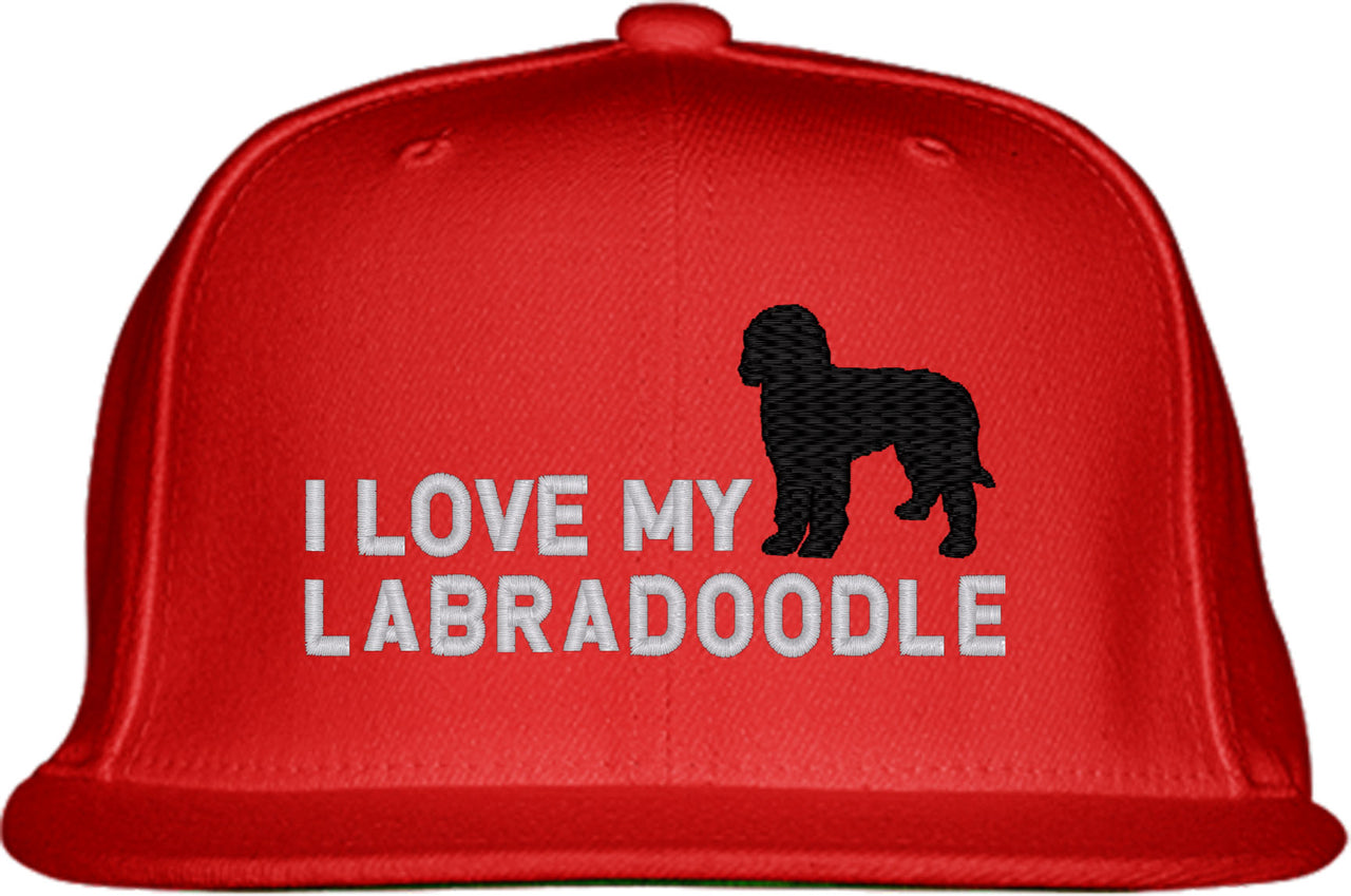 I Love My Labradoodle Dog Snapback Hat