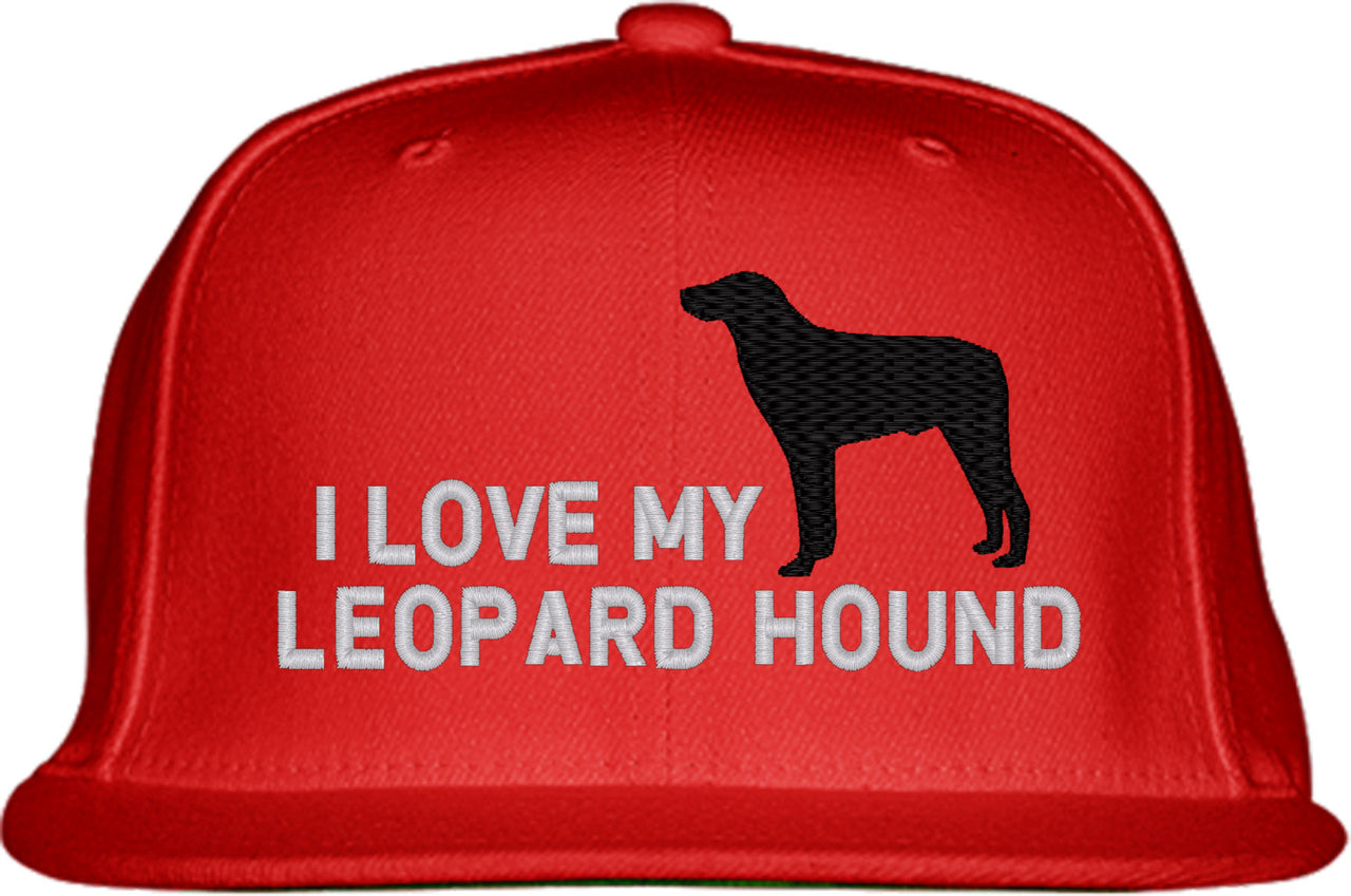 I Love My Leopard Hound Dog Snapback Hat