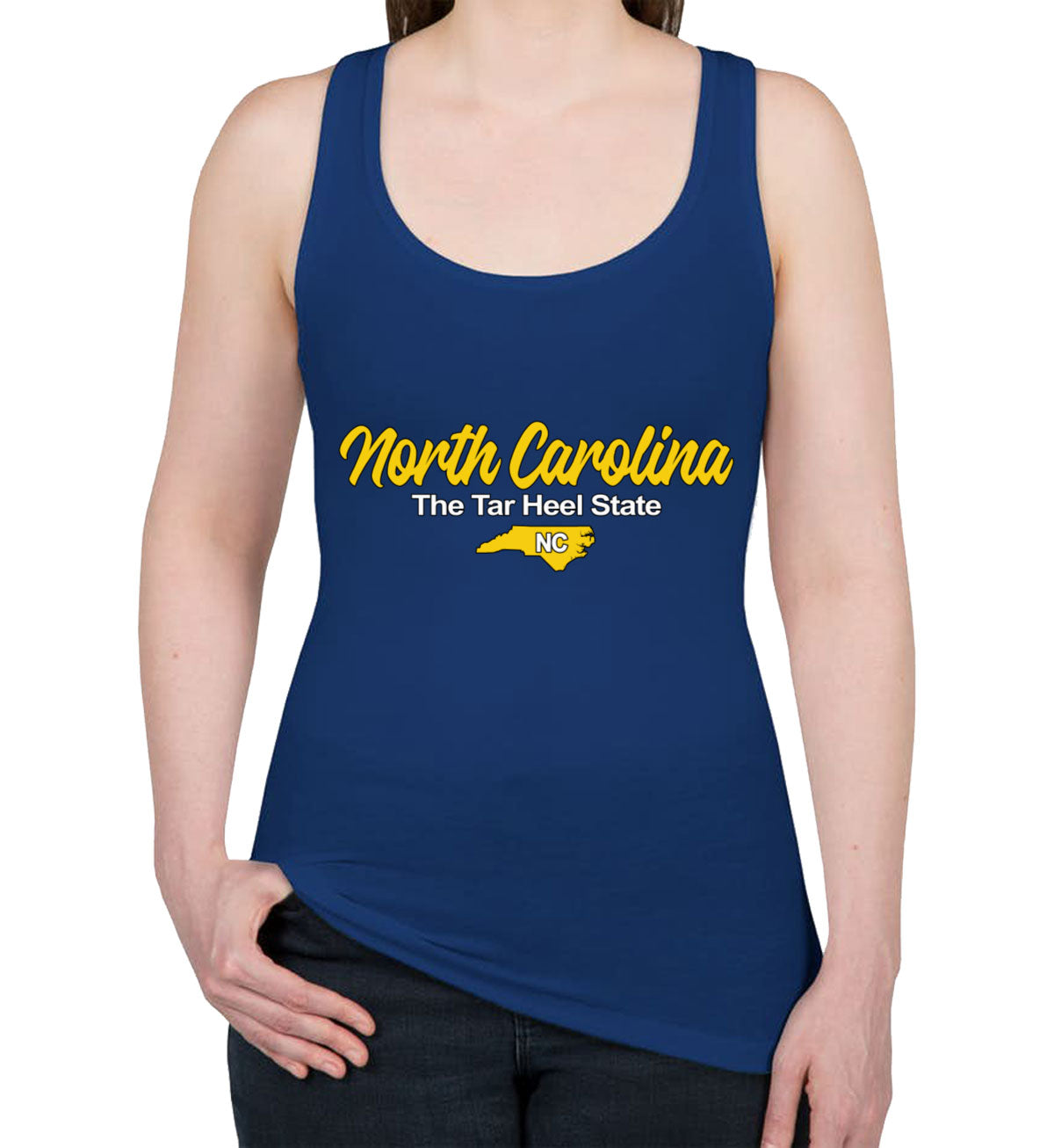 North Carolina The Tar Heel State Women's Racerback Tank Top