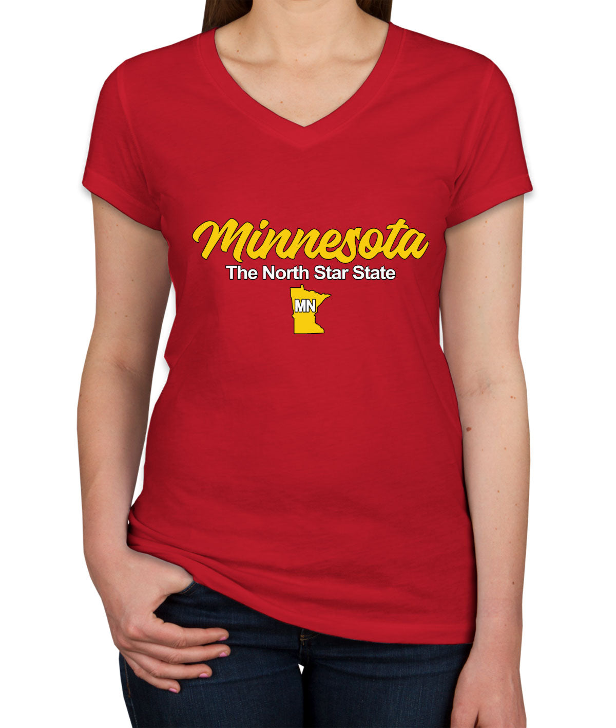 Minnesota The North Star State Women's V Neck T-shirt