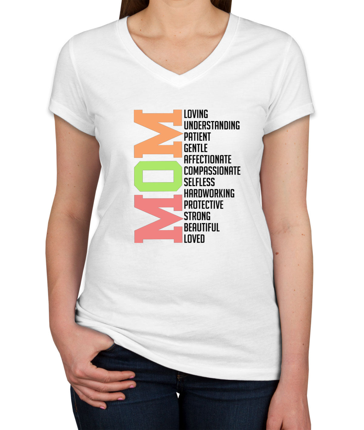 All Words About Mom Mother's Day Women's V Neck T-shirt