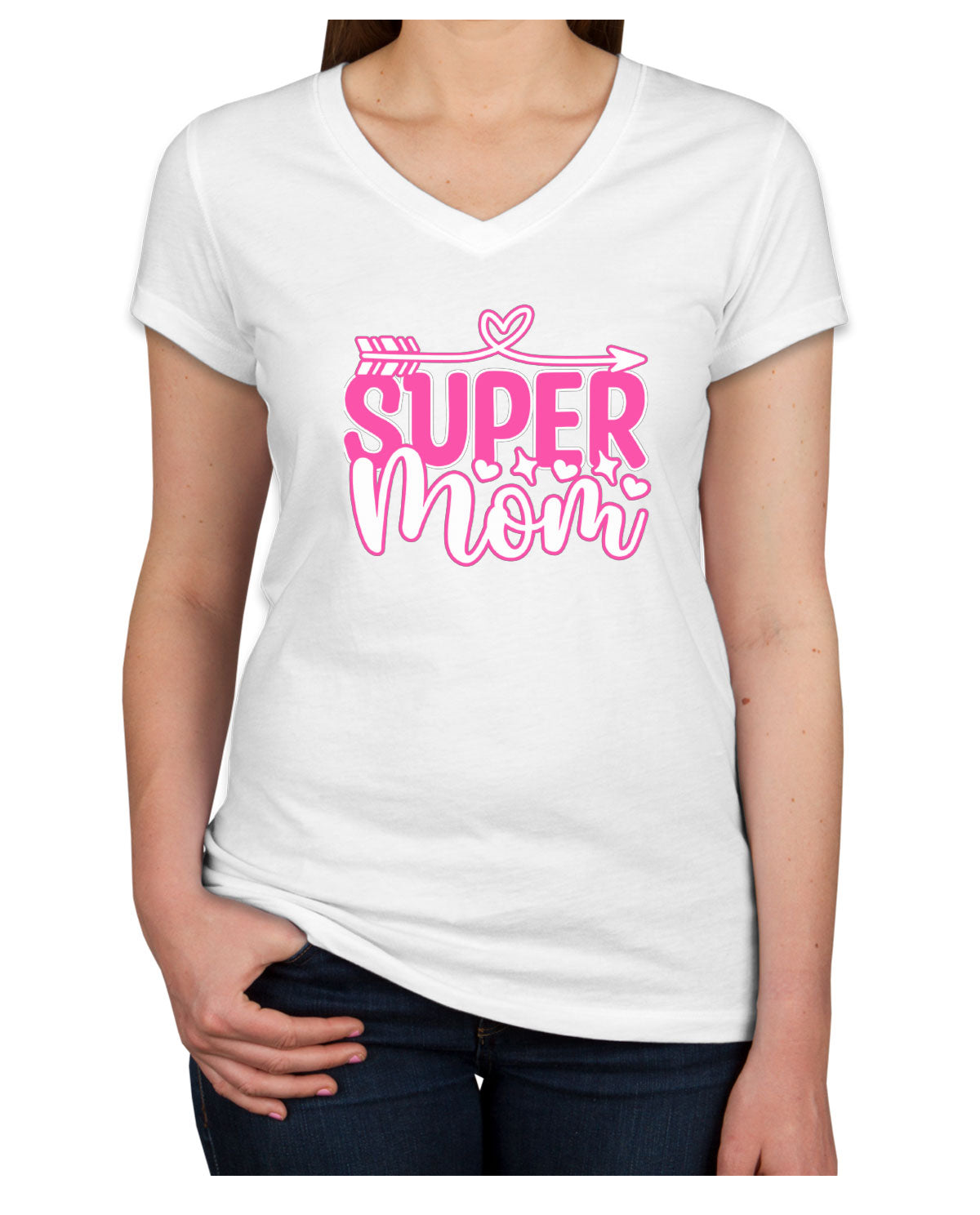 Super Mom Mother's Day Women's V Neck T-shirt