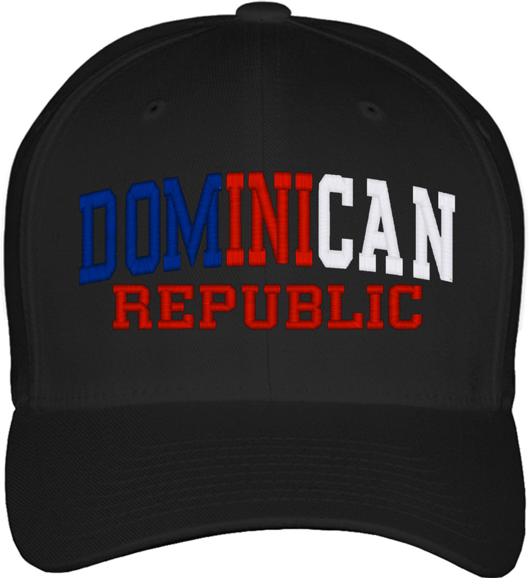 Dominican Republic Fitted Baseball Cap Black / L/XL
