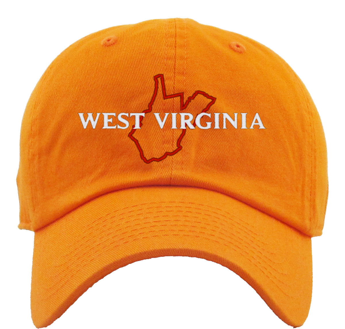 West Virginia Baseball Cap - Embroidered Block & Script Lettering Adjustable Hat