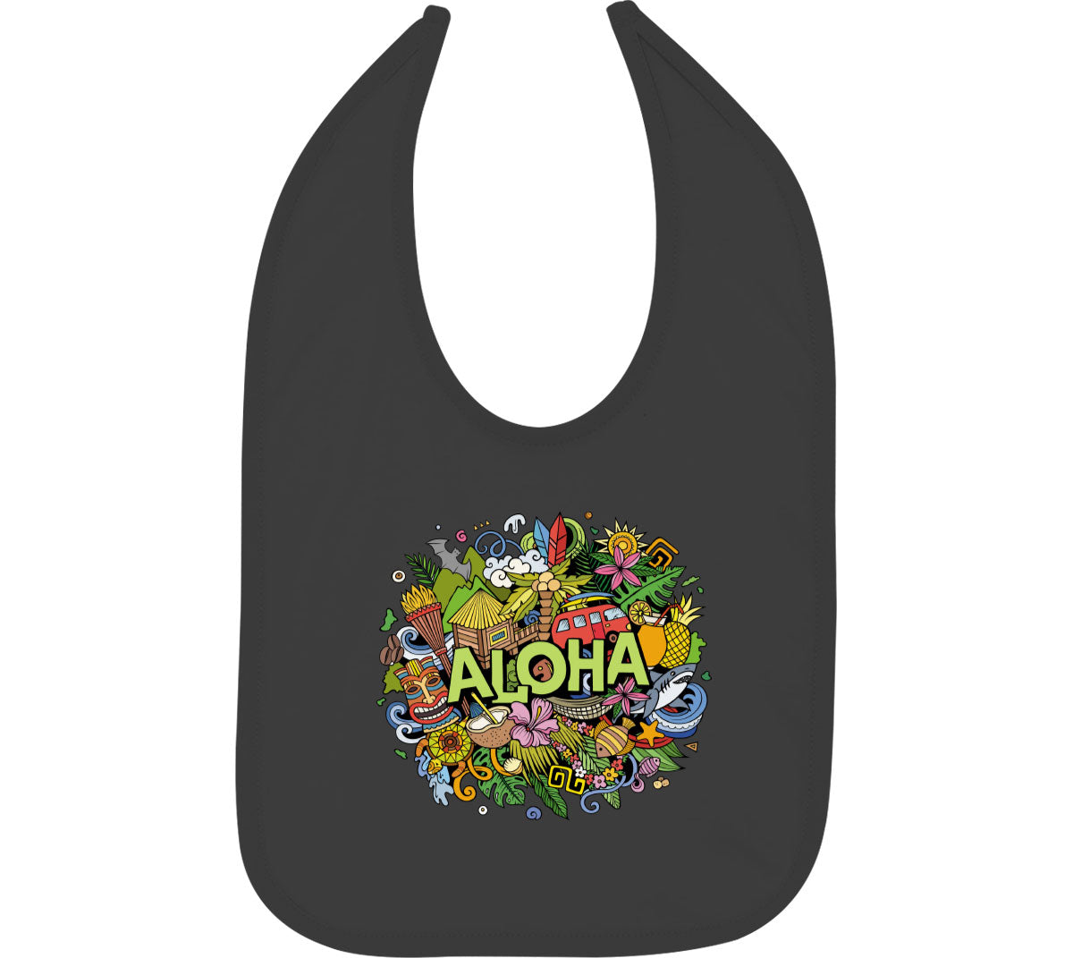 Aloha Hawaii Doodle Baby Bib