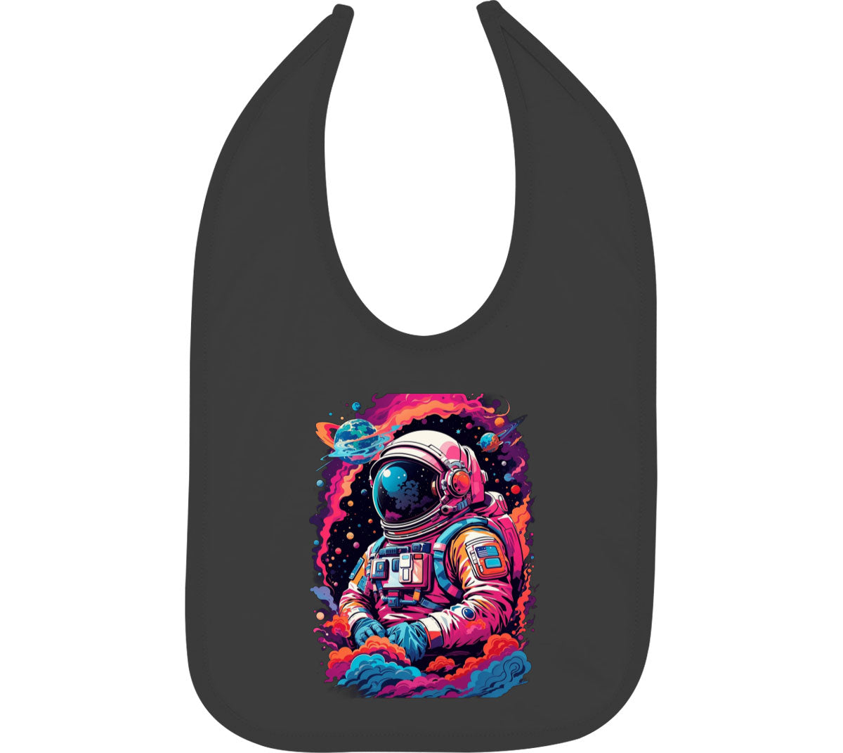 Illustration Colorful Astronaut in the Galaxy Baby Bib