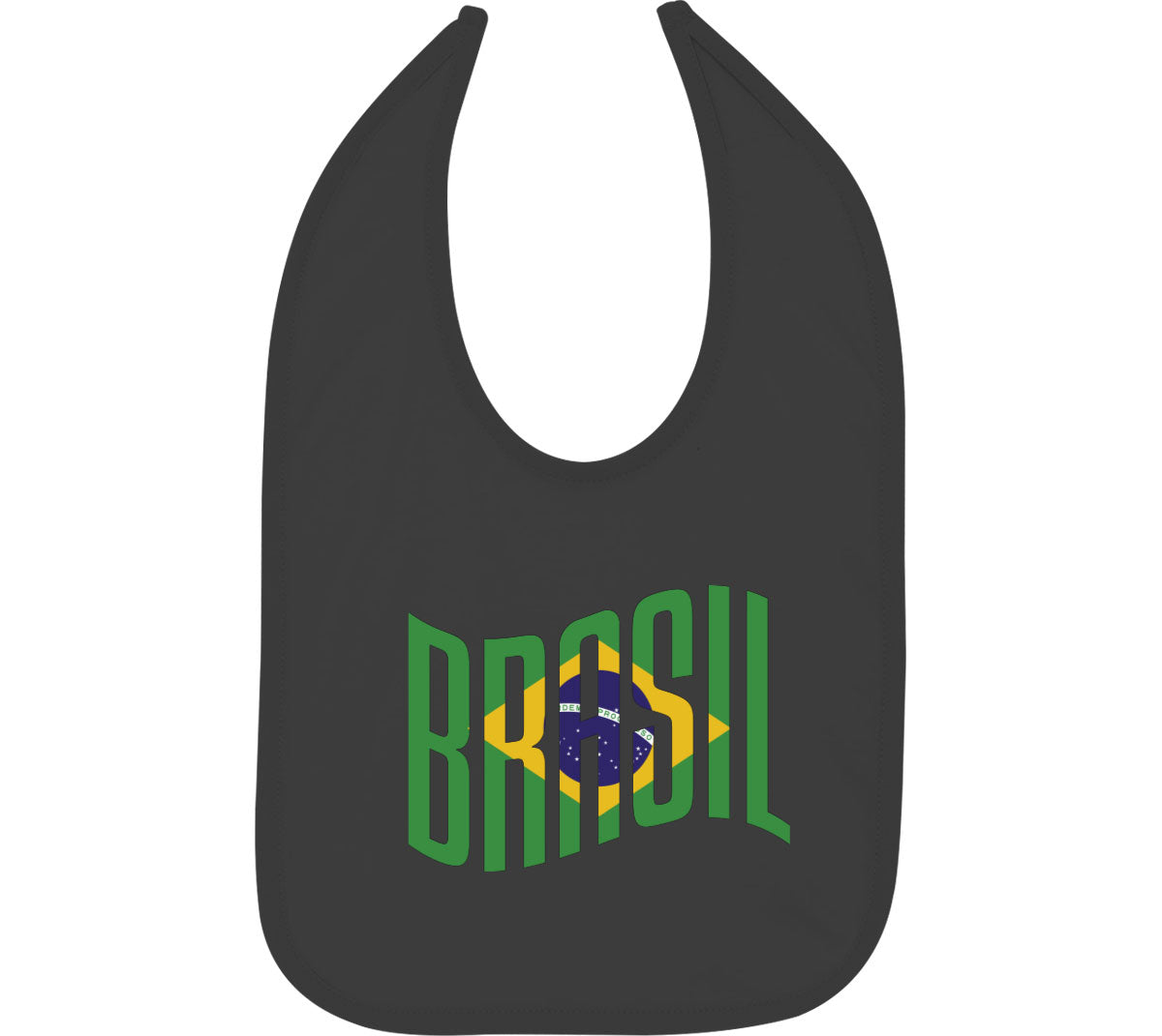 Brasil Typography With Brazil Flag Baby Bib