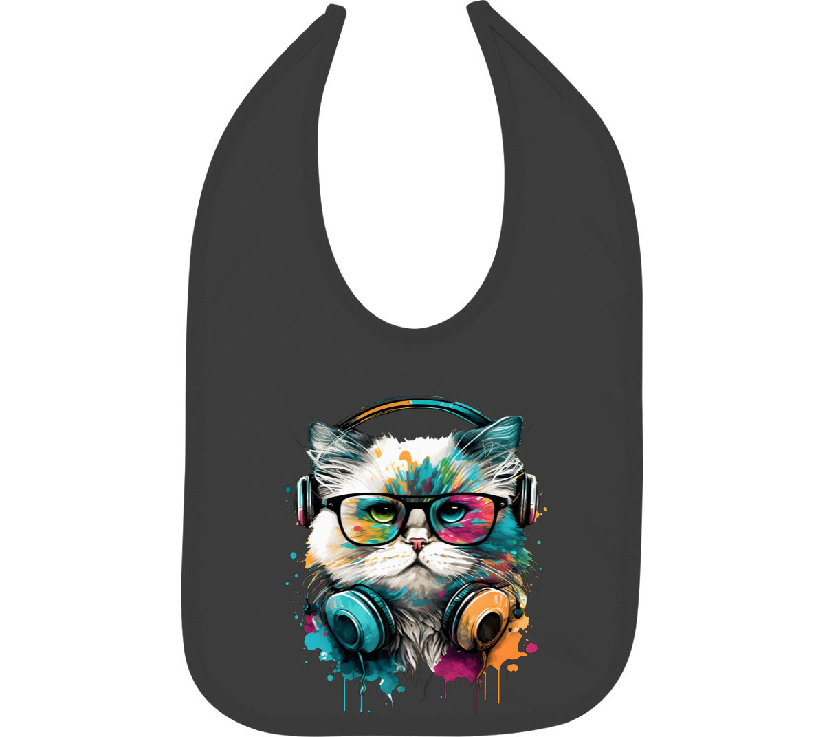 Cat Wearing Glasses Baby Bib