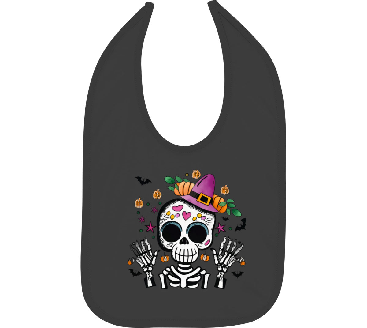 Cute Skeleton Halloween Baby Bib