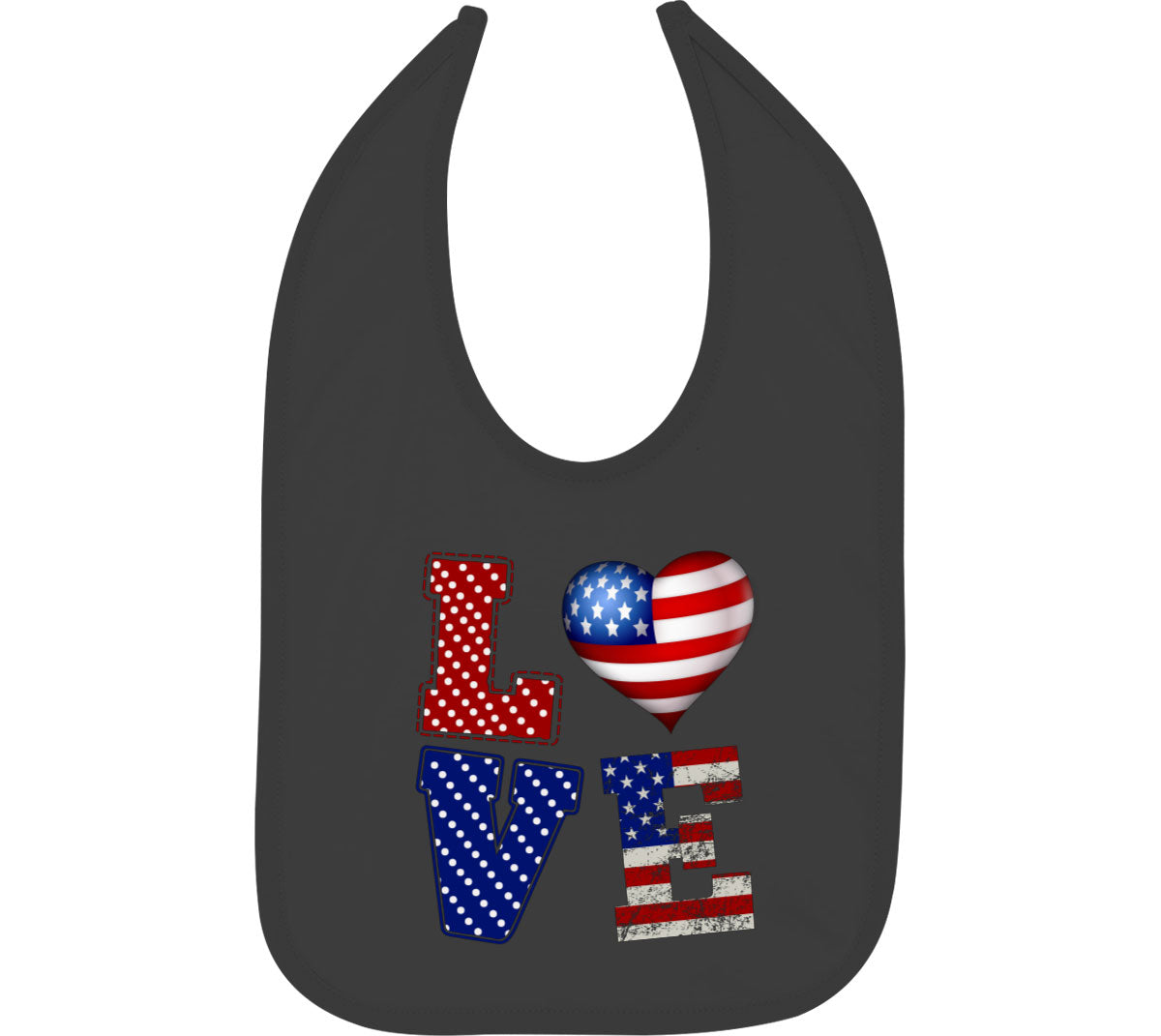 Love USA America Patriotic Baby Bib