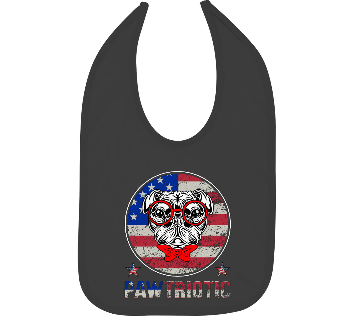 Bulldog Pawtriotic Patriotic Baby Bib