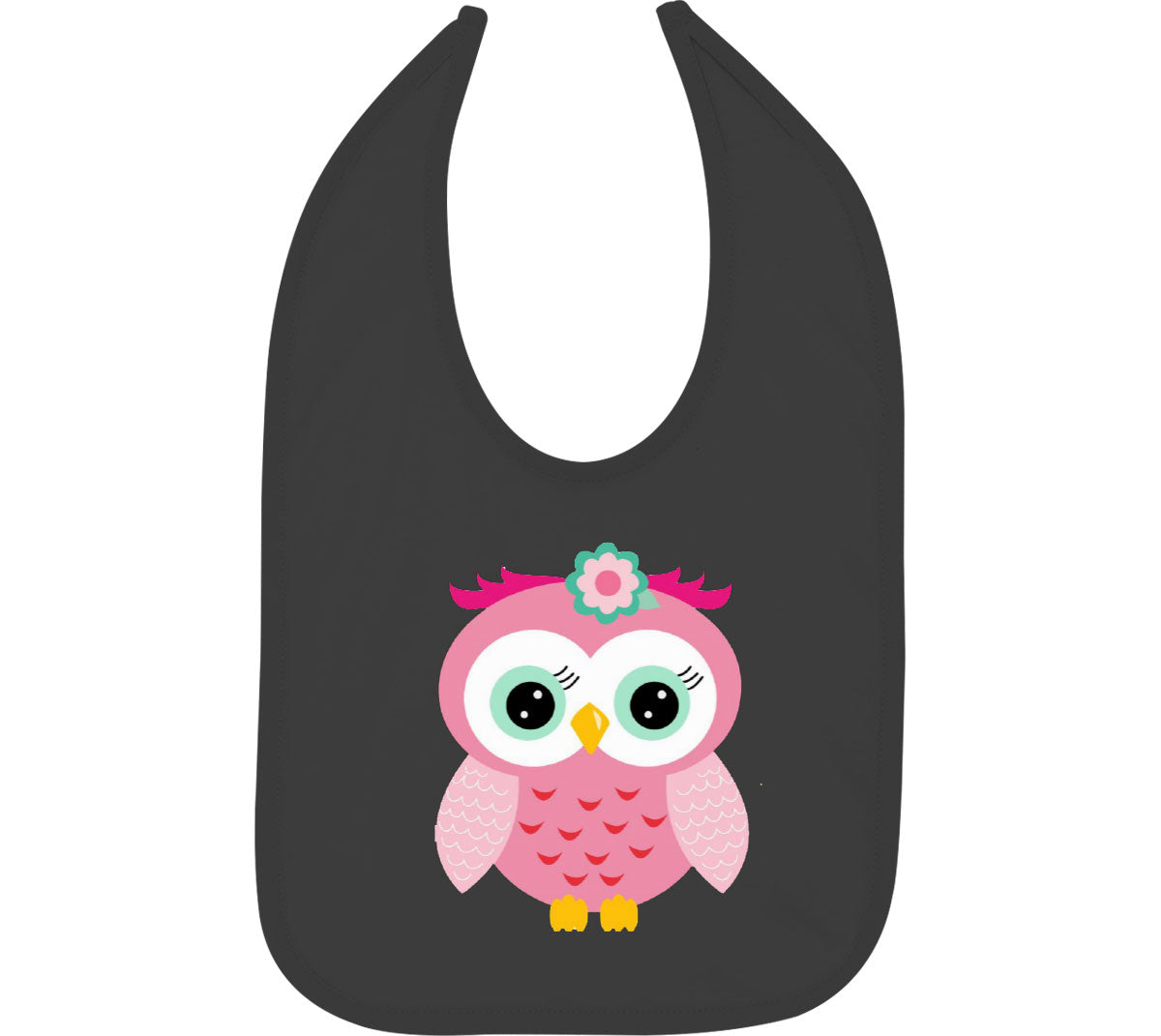 Pink Owl Cartoon Baby Bib