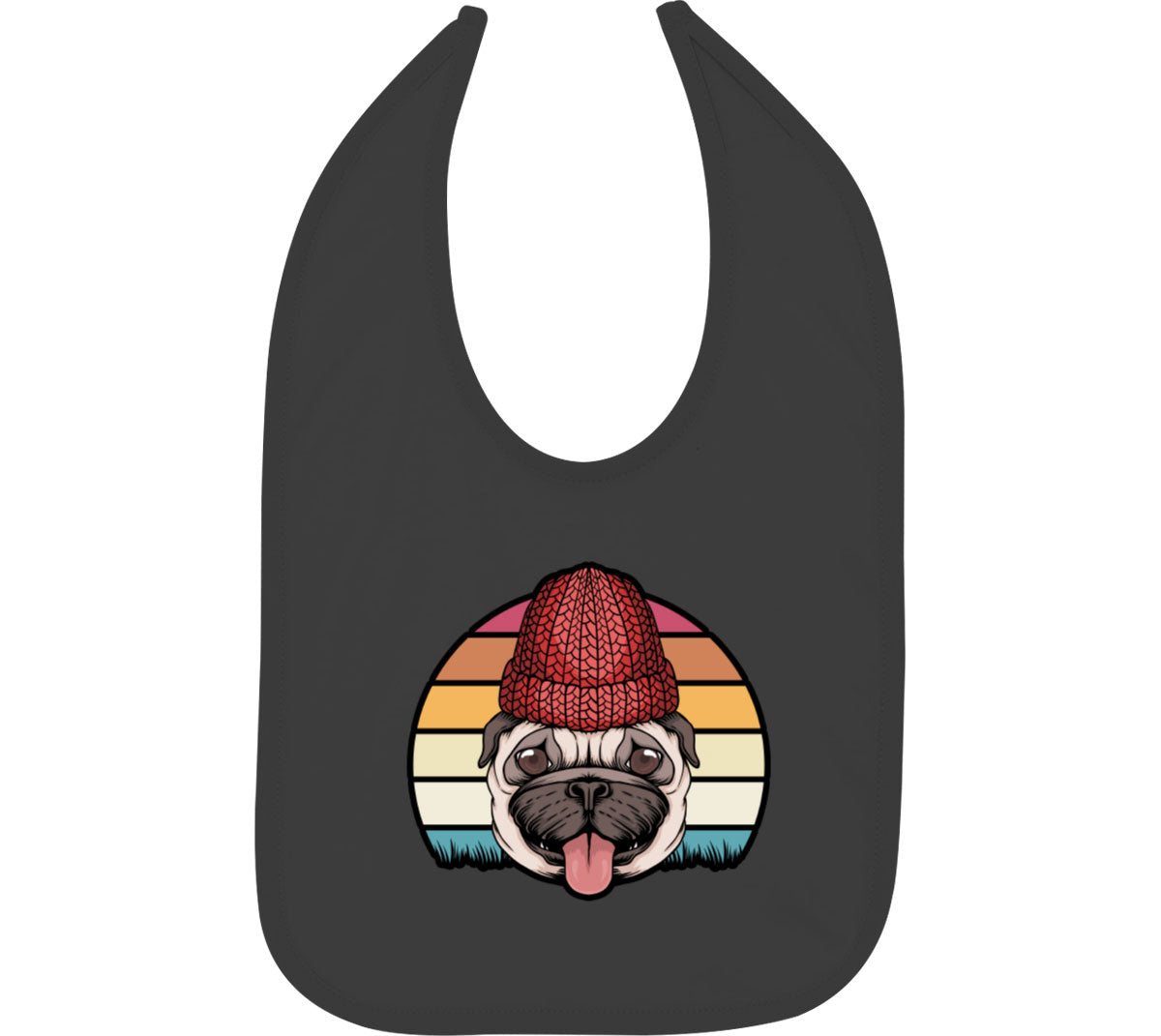 Retro Pug Dog Vintage Baby Bib