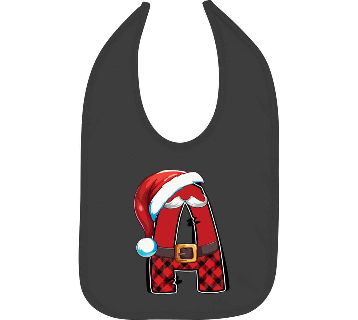 Christmas Santa Alphabet Letters [Custom Initial] Baby Bib