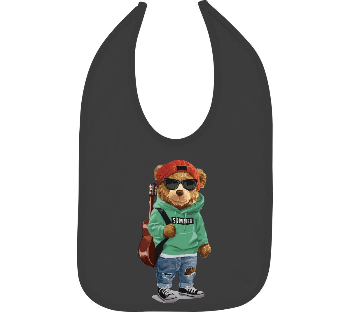 Teddy Bear Musician Baby Bib