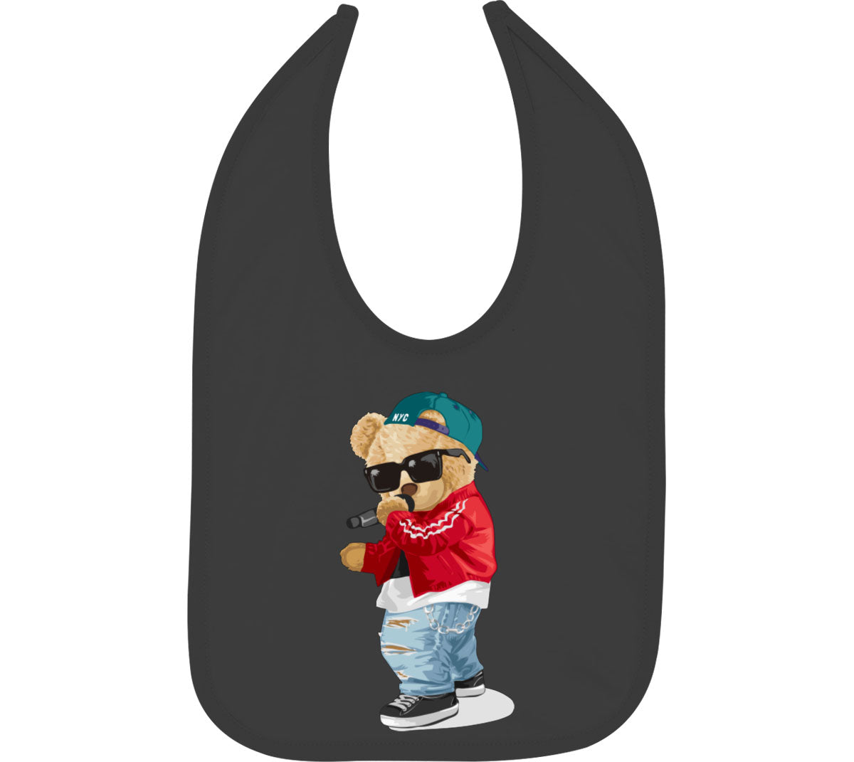 Teddy Bear Rapper Baby Bib