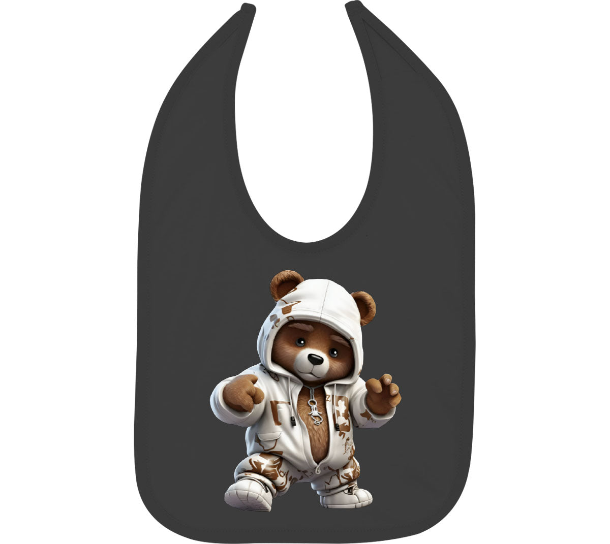 Teddy Bear Wearing Streetwear Baby Bib