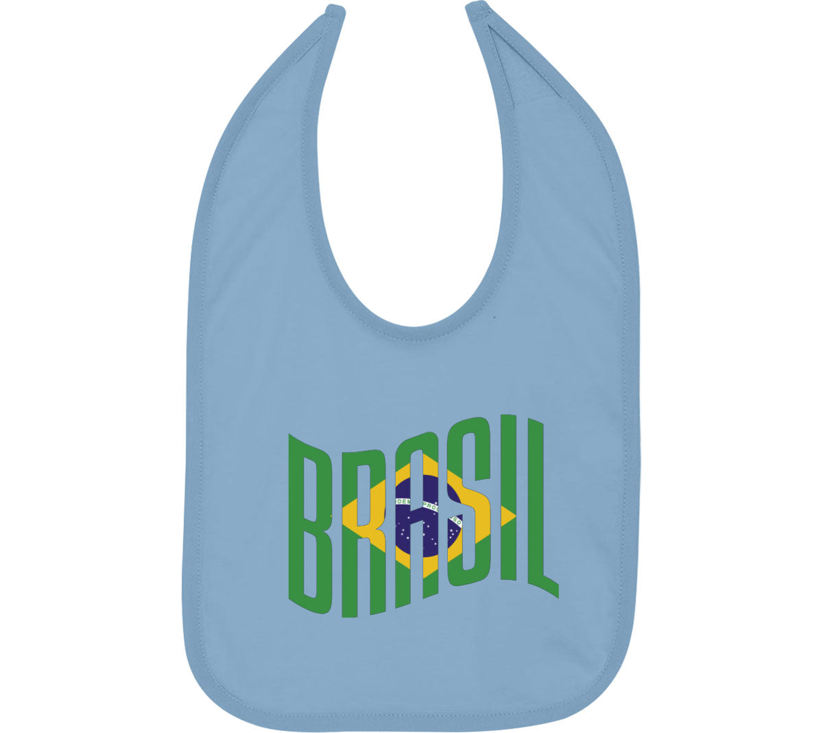 Brasil Typography With Brazil Flag Baby Bib