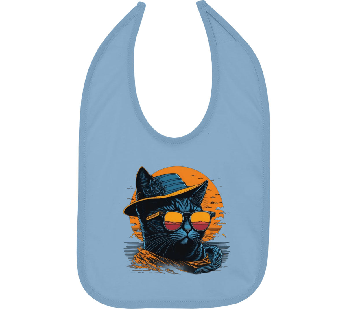 Cool Cat With Hat And Sunglasses Baby Bib