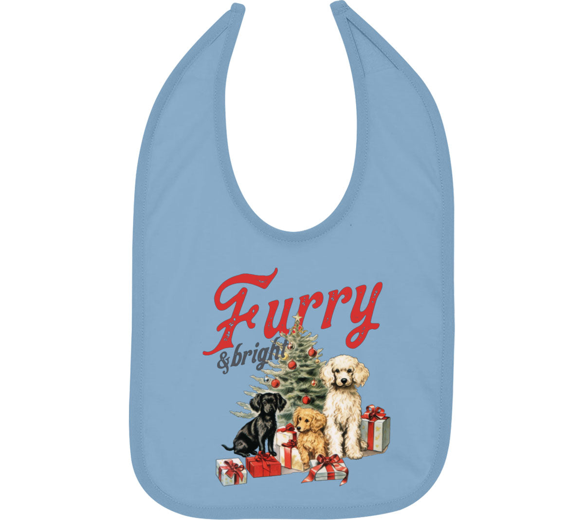 Furry And Bright Christmas Baby Bib