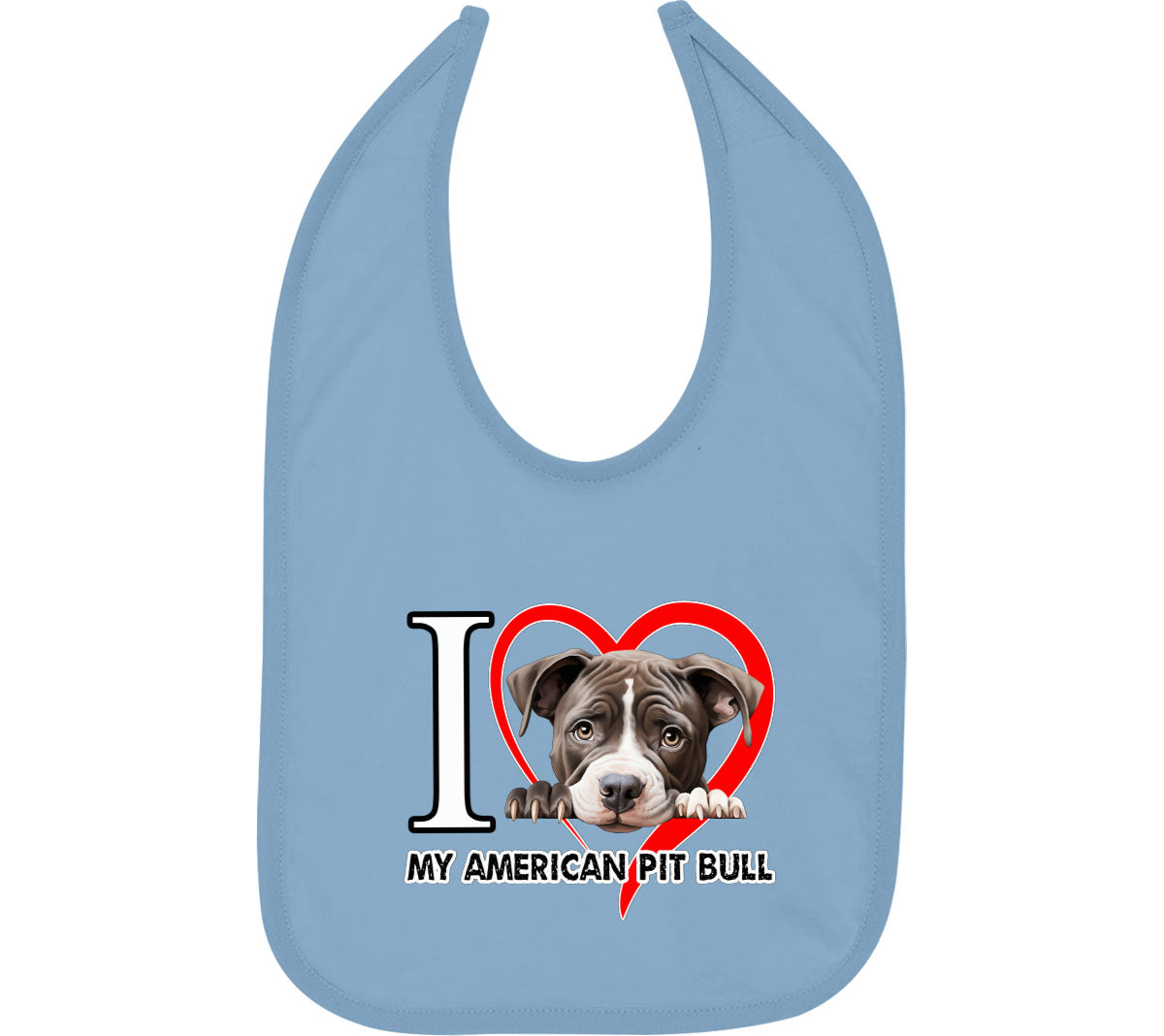 I Love My American Pitpull Dog Baby Bib