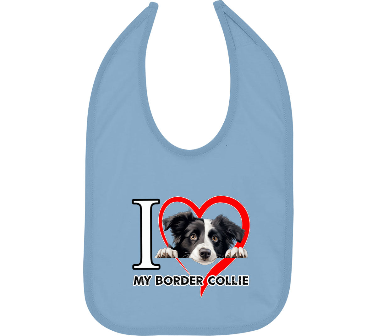 I Love My Border Collie Dog Baby Bib