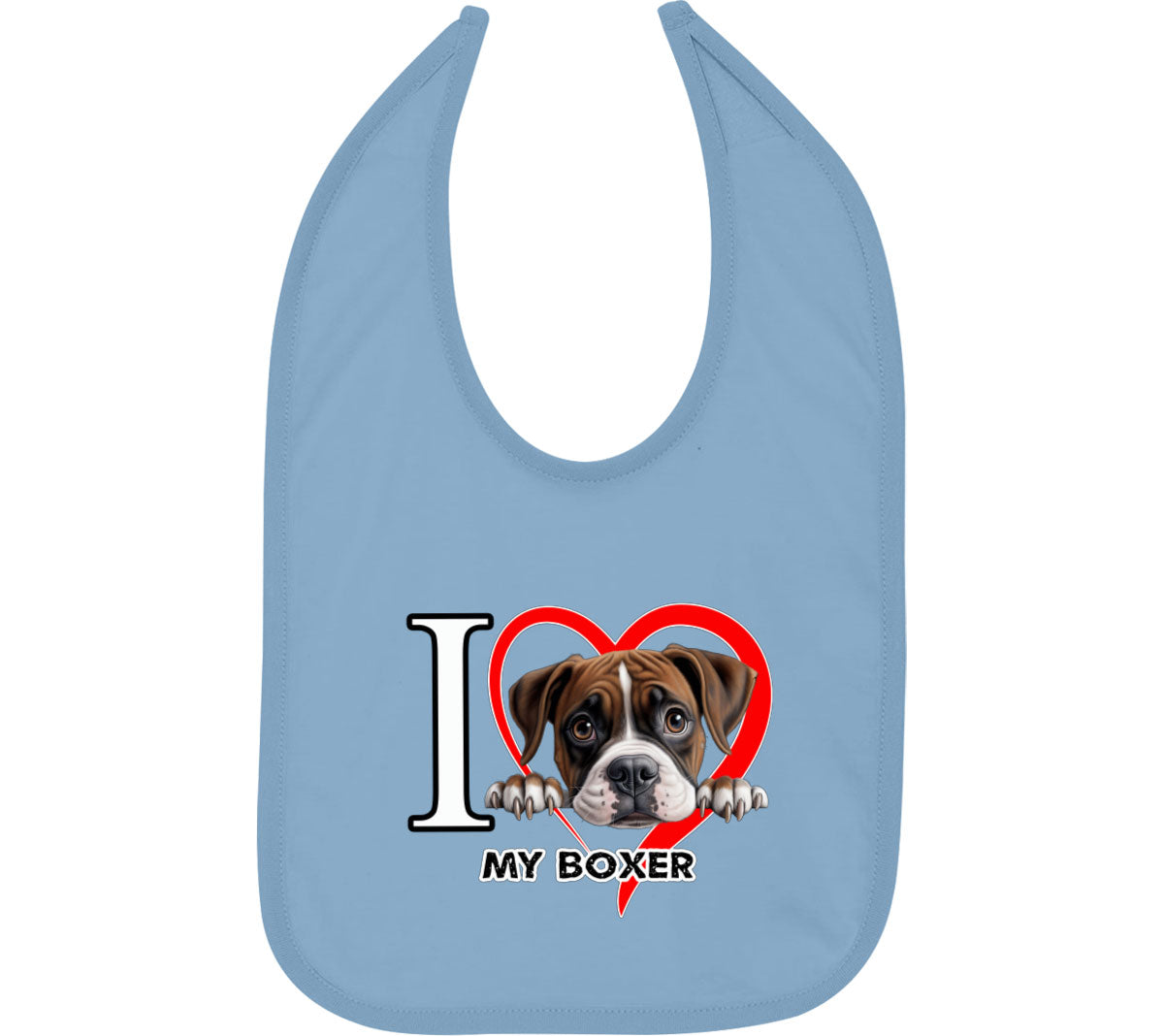 I Love My Boxer Dog Baby Bib