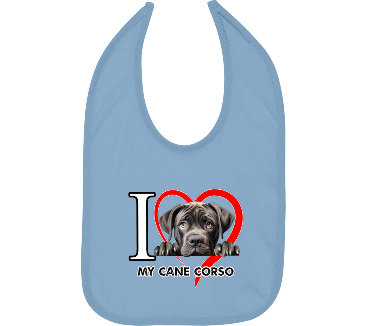 I Love My Cane Corso Dog Baby Bib