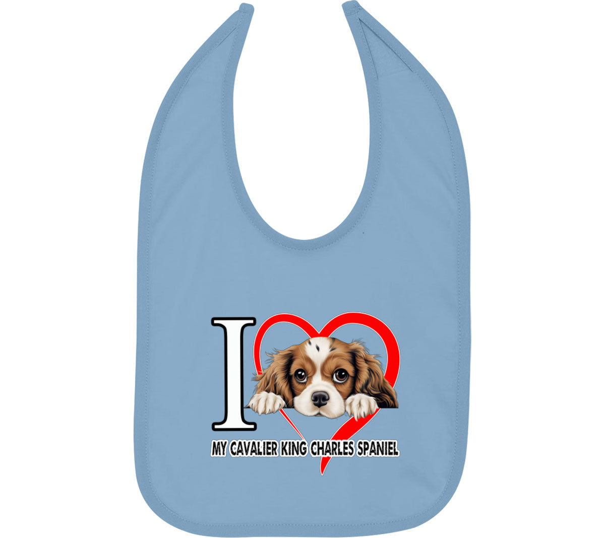 I Love My Cavalier King Charles Spaniel Dog Baby Bib