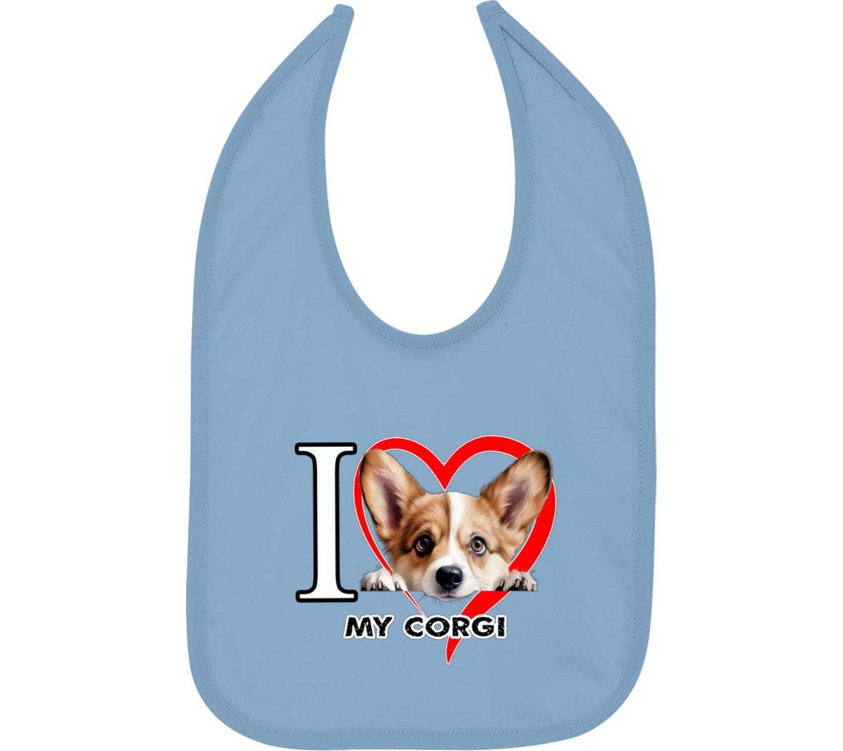 I Love My Corgi Dog Baby Bib