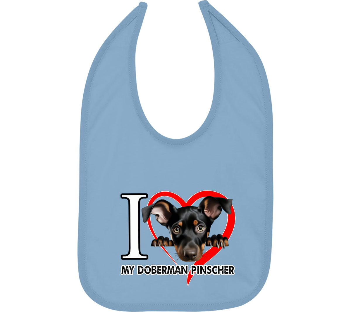 I Love My Miniature Pinscher Dog Baby Bib
