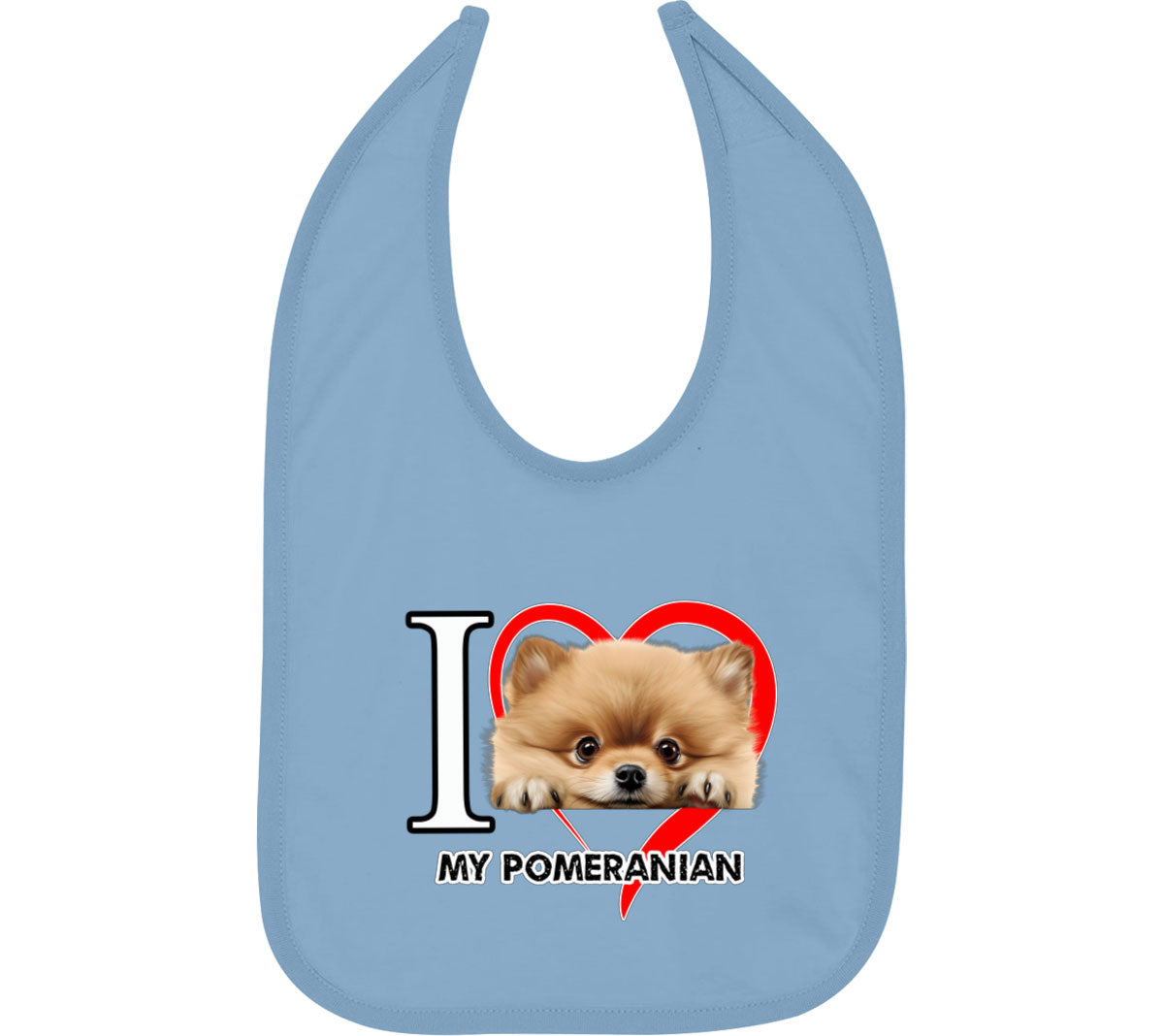 I Love My Pomeranian Dog Baby Bib