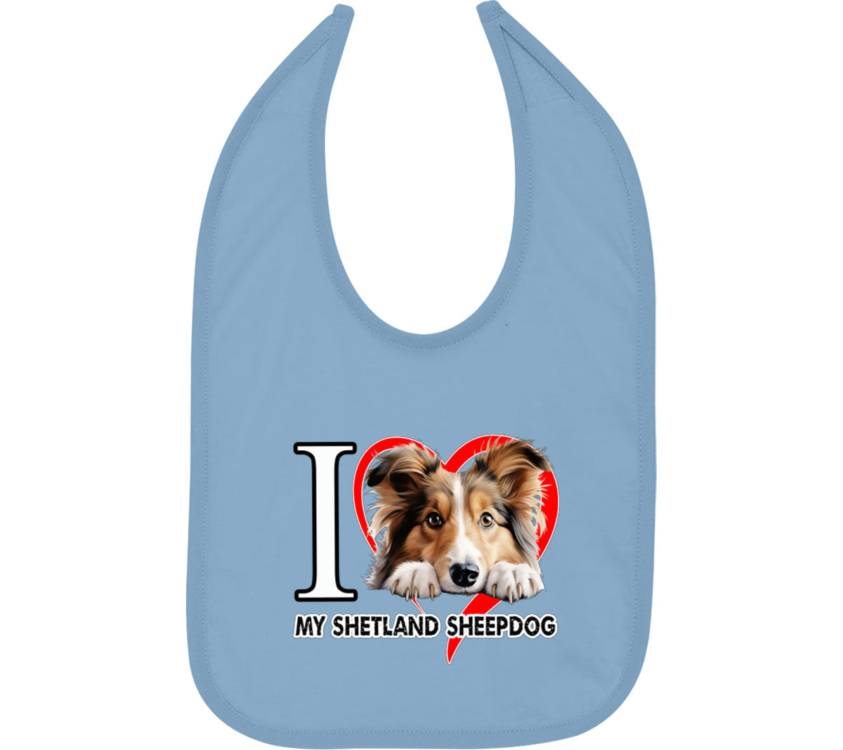 I Love My Shetland Sheepdog Dog Baby Bib