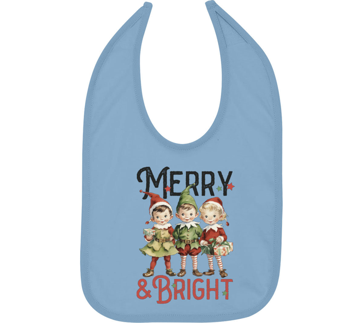 Merry And Bright Christmas Baby Bib