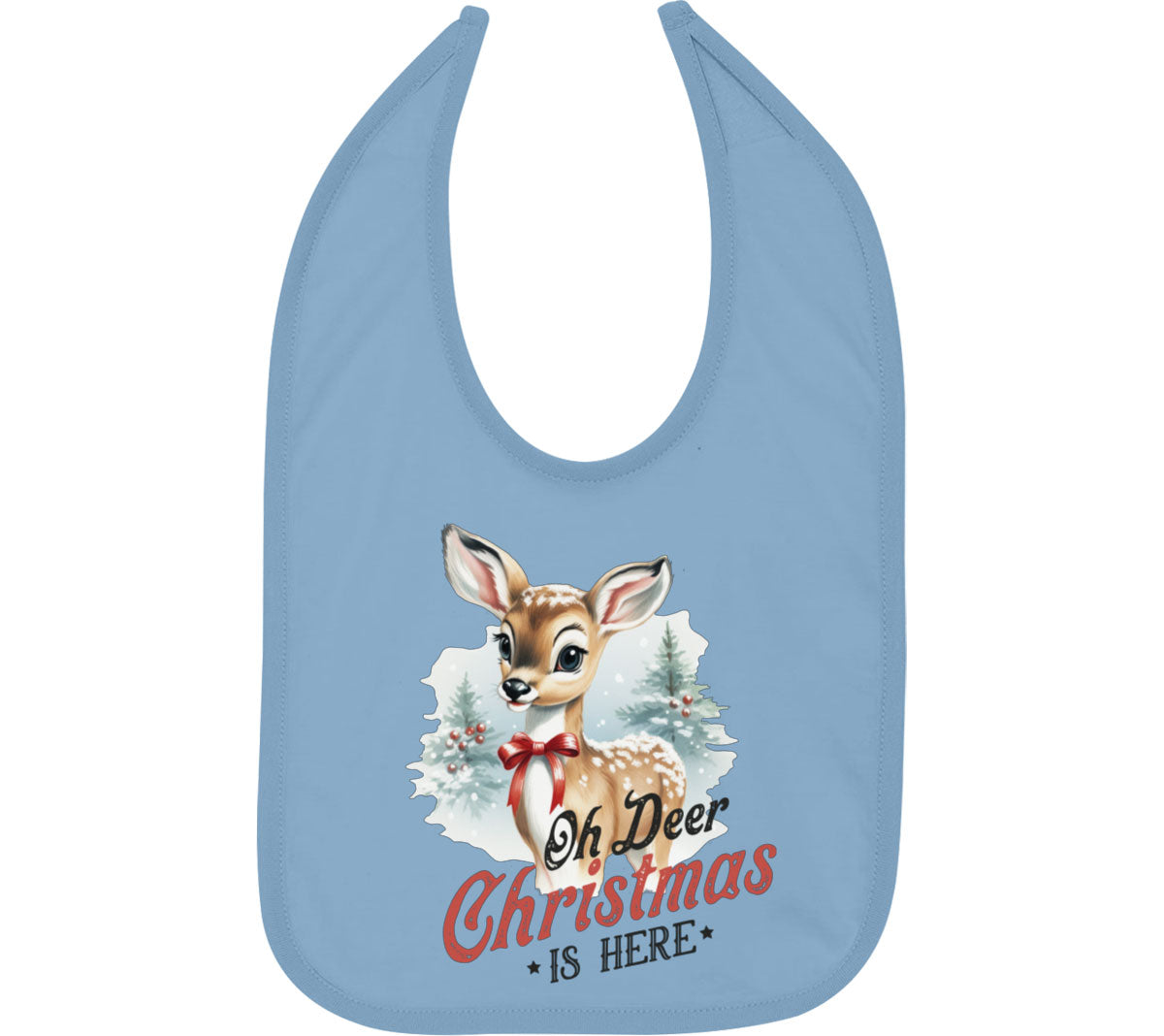 Oh Deer Christmas Here Baby Bib