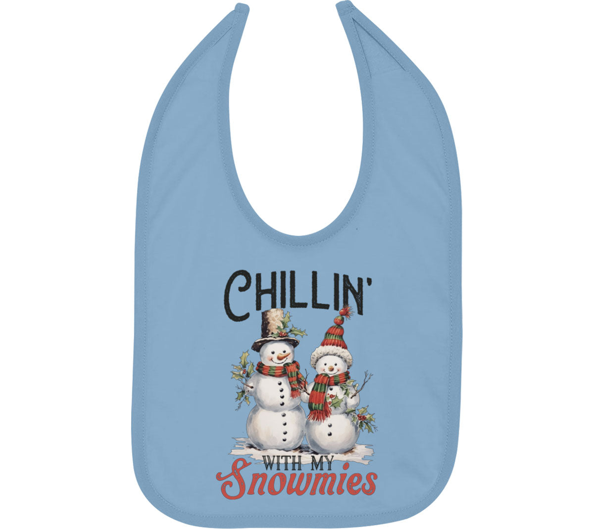 Chillin' With My Snowmies Christmas Baby Bib