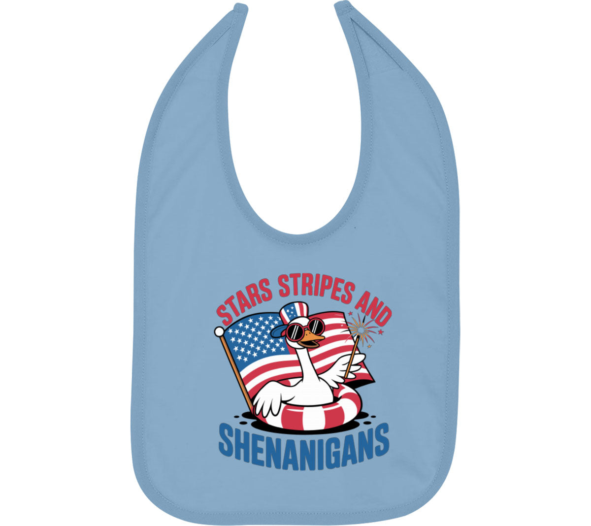 Stars Stripes And Shenanigans Independence Day Patriotic Baby Bib