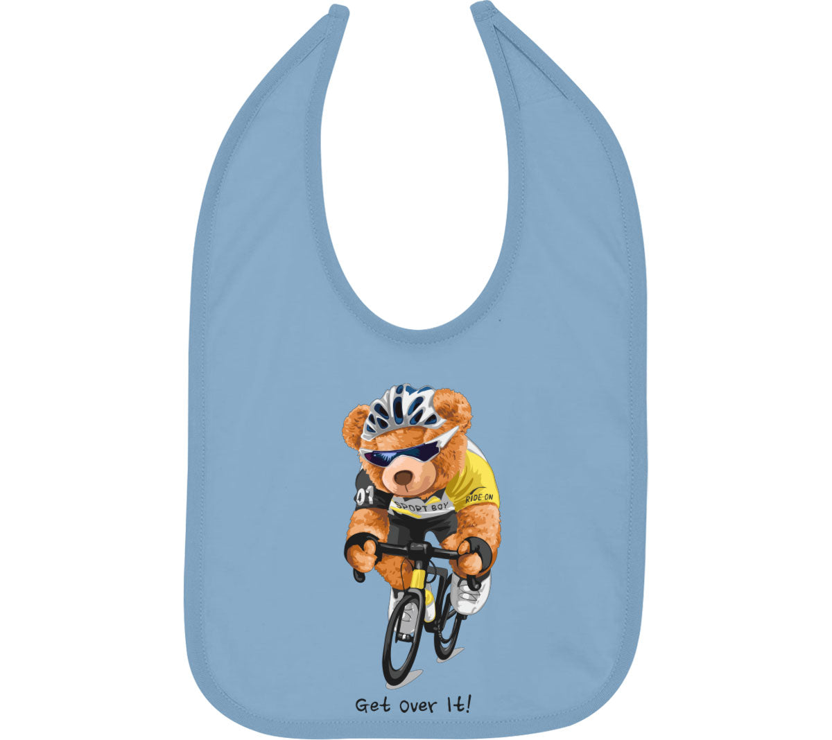 Teddy Bear Biker Get Over It Baby Bib