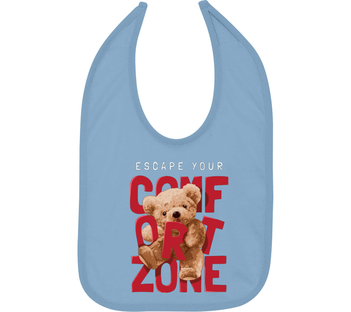 Teddy Bear Escape Your Comfort Zone Baby Bib