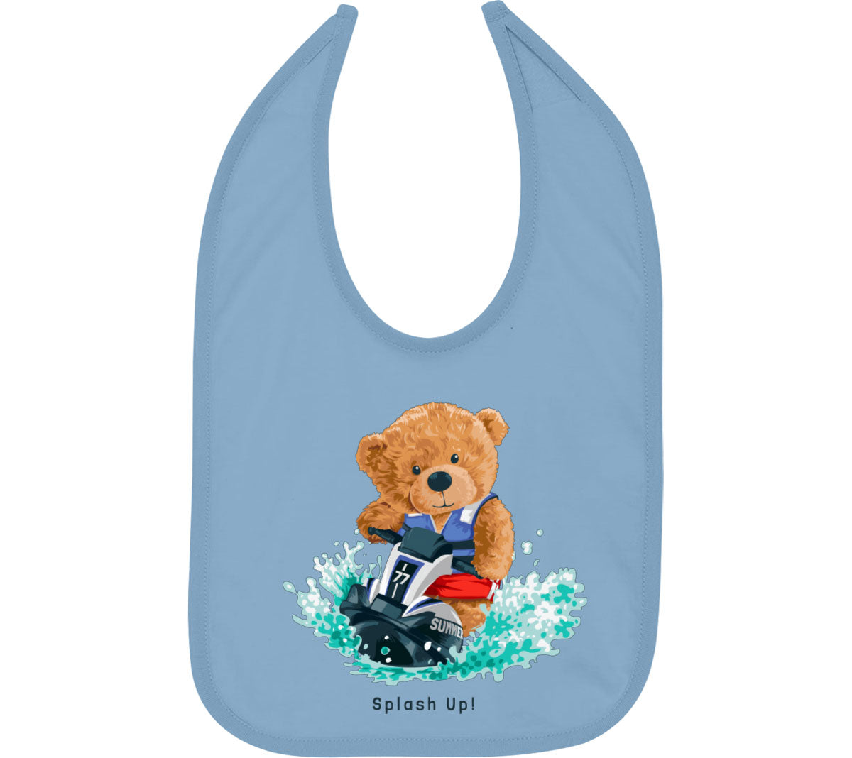 Teddy Bear Jet Ski Baby Bib