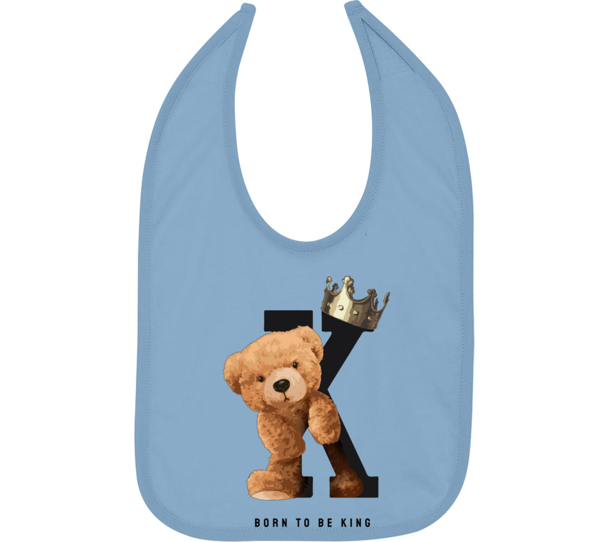 Teddy Bear Born To Be King Baby Bib