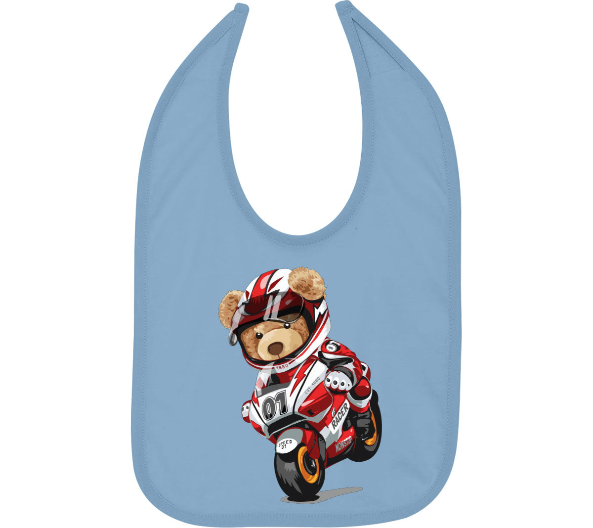 Teddy Bear Motorcycle Baby Bib