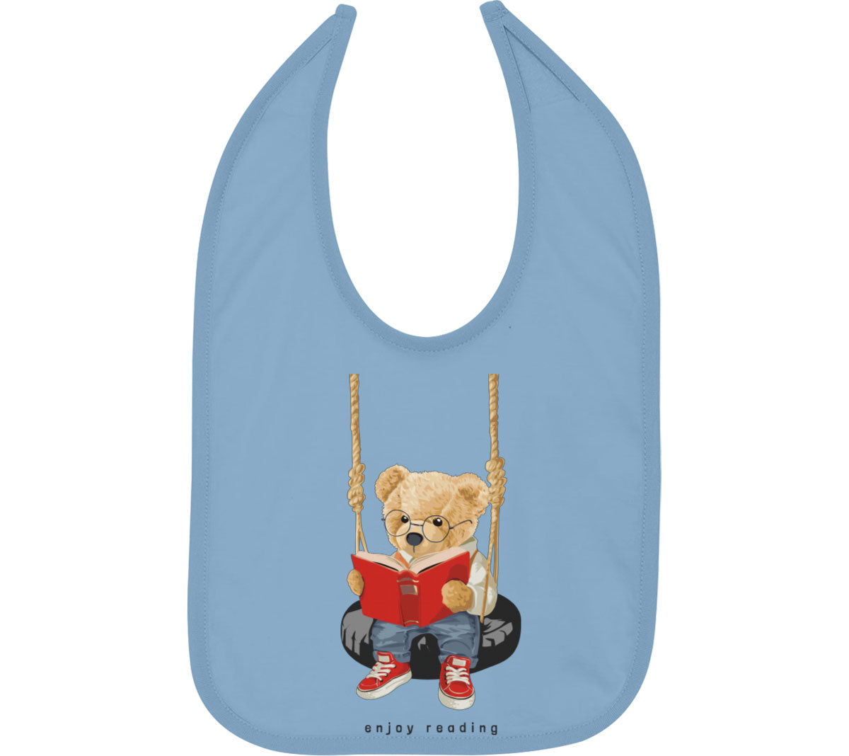 Teddy Bear Reading Baby Bib