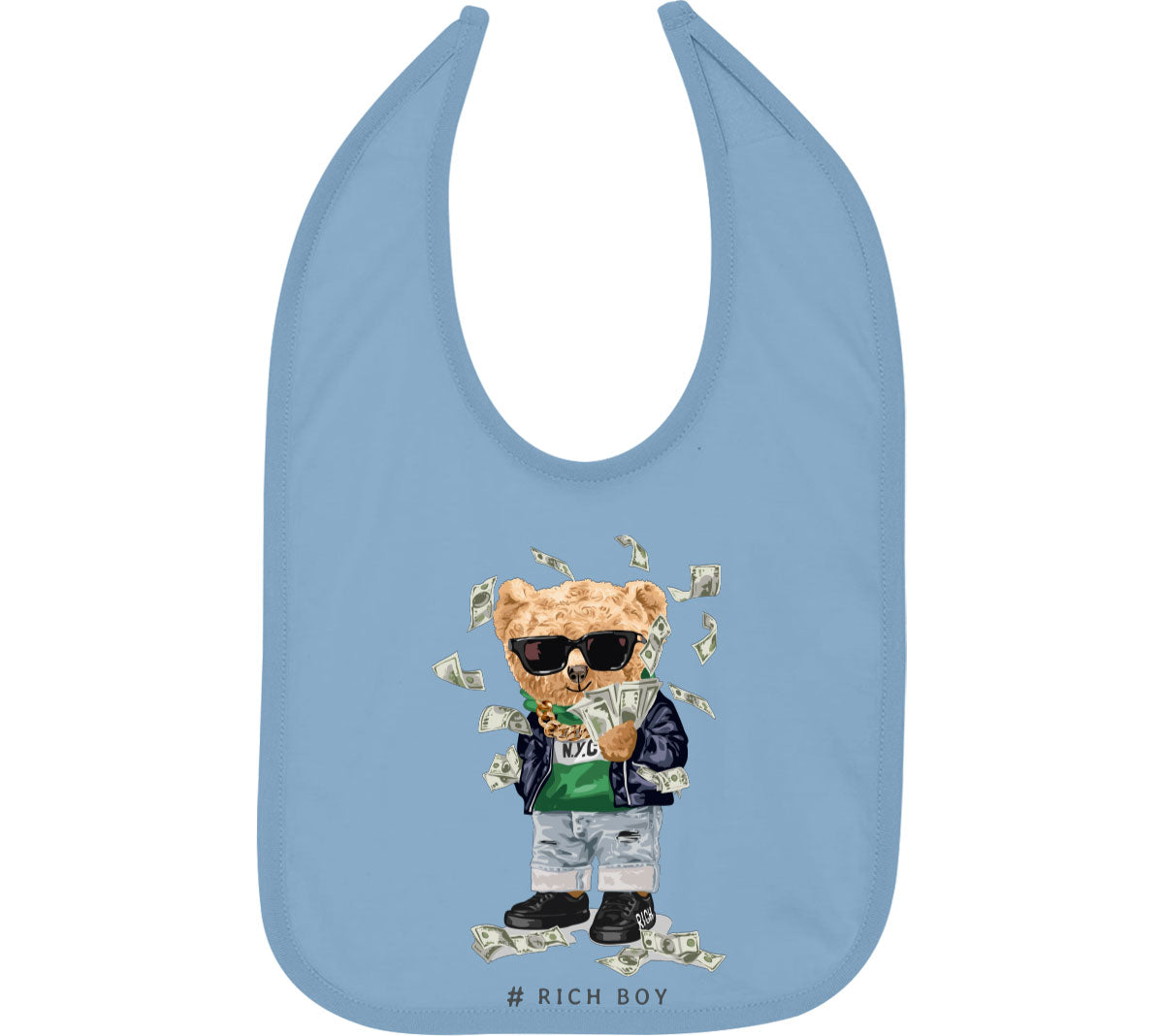 Teddy Bear Rich Boy Baby Bib