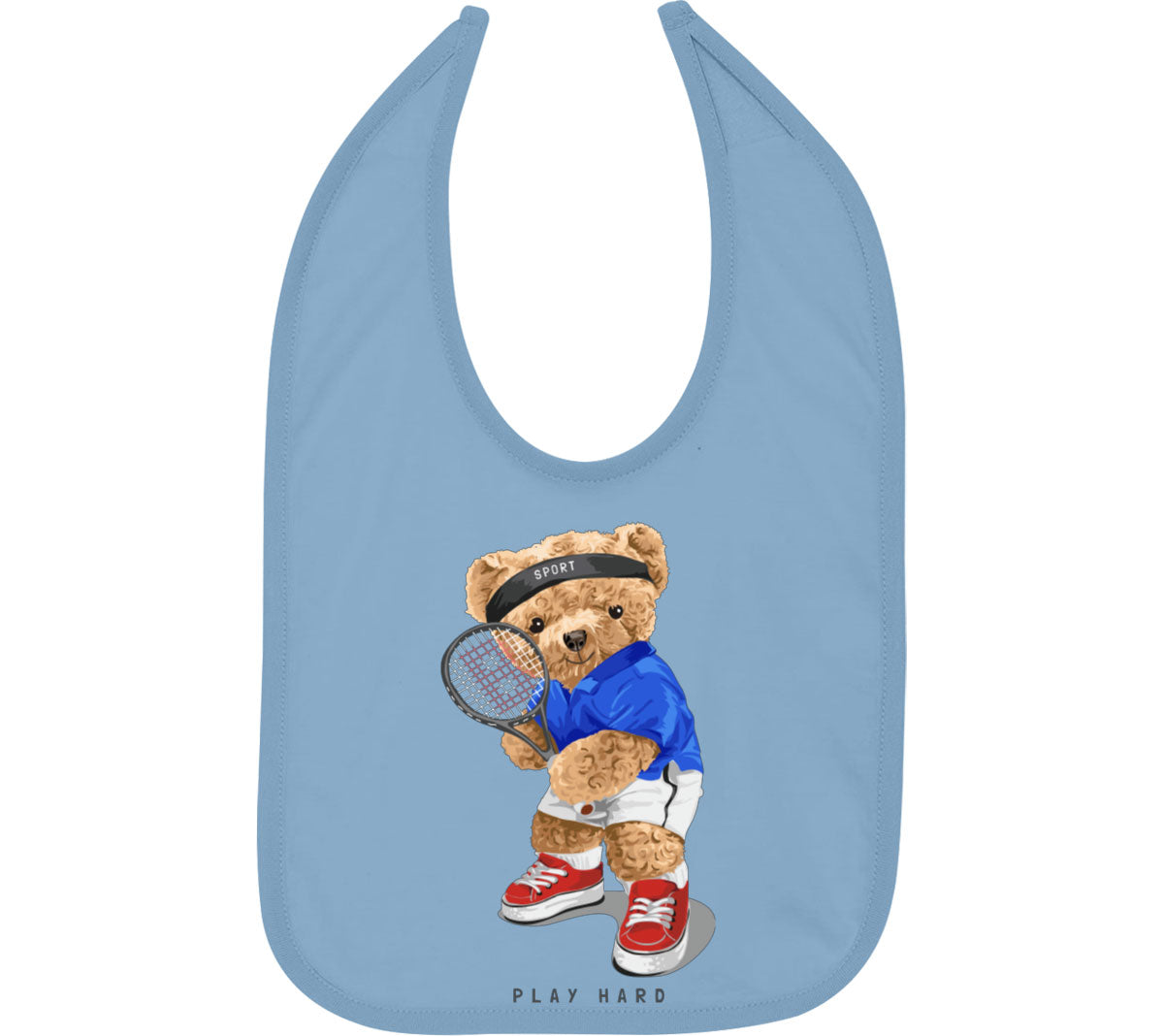 Teddy Bear Tennis Baby Bib