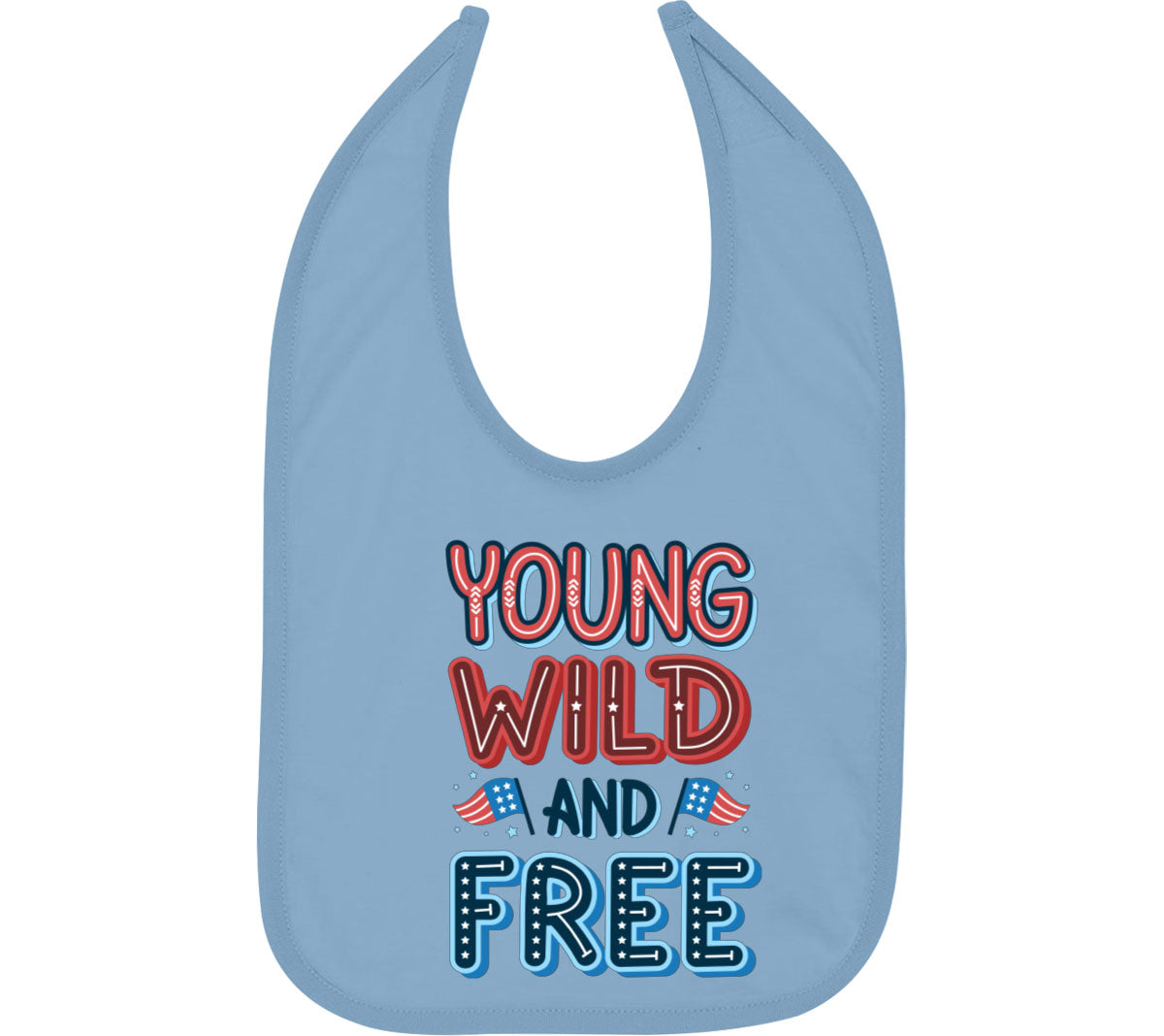 Young Wild And Free Patriotic Baby Bib