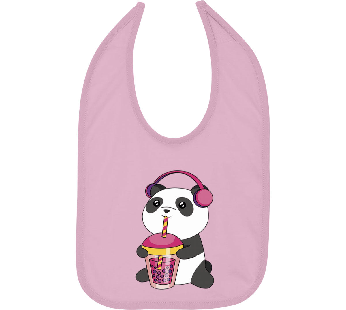 Panda Drinking Bubble Tea Baby Bib