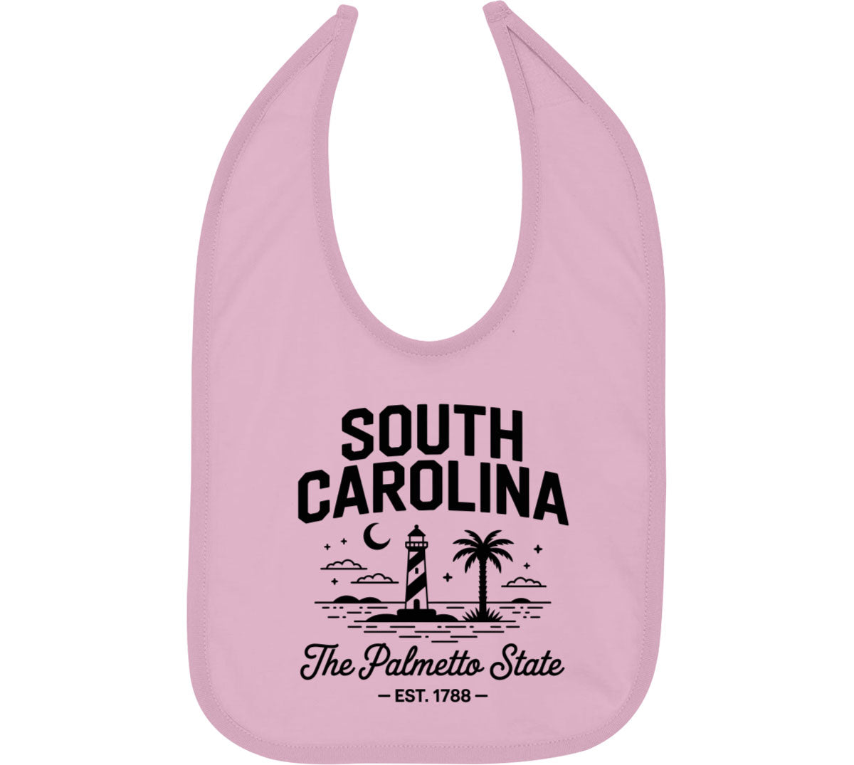 South Carolina Cityscape Illustration The Palmetto State Baby Bib